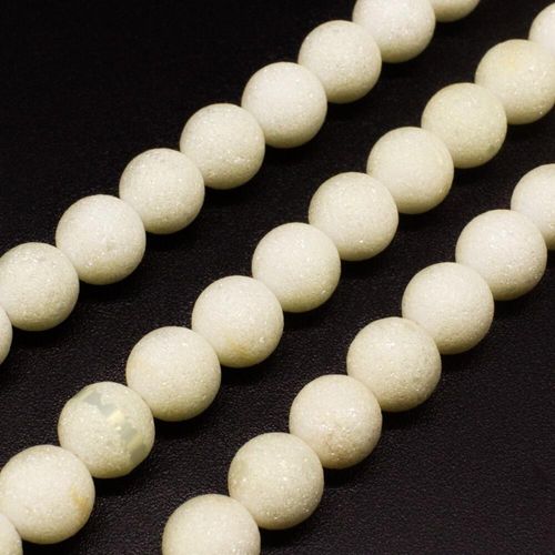 Druzy Round Glass Beads 8mm Yellow for jewellery making