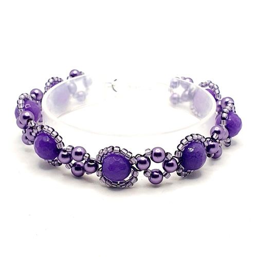 Abigal Jade Bracelets purple moon bracelet making kit — DIY set with beads and instructions for creating handmade jewelry