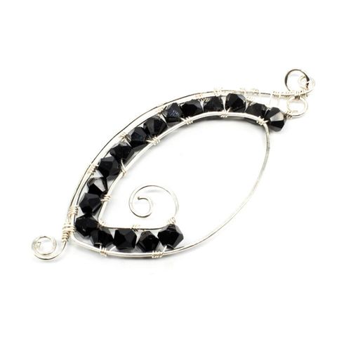 Aaliyah Pendant jet jewelry making kit — DIY set with beads and instructions for creating handmade jewelry
