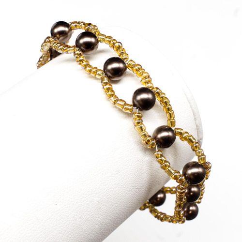 Layla Bracelet Makes 4 light brown champagne bracelet making kit — DIY set with beads and instructions for creating handmade jewelry