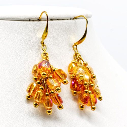 Tara Crystal Earrings auburn earring making kit — DIY set with beads and instructions for creating handmade jewelry