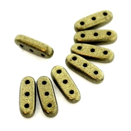 10mm Czech glass glass beads metallic suede gold — pack of 30, high-quality two-hole beads ideal for jewelry making, bead weaving, and cr…
