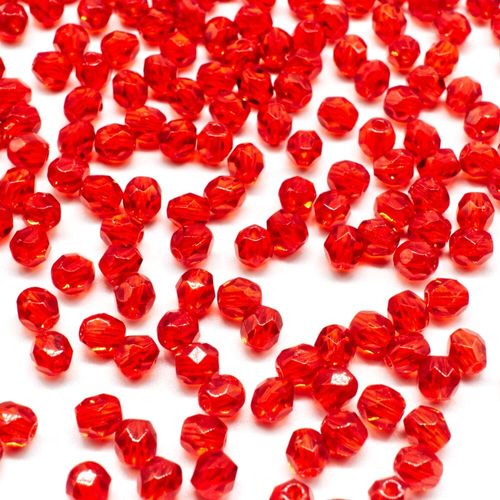 4mm Czech glass fire polished faceted beads siam ruby — pack of 100, high-quality faceted beads perfect for jewelry making and beadwork p…
