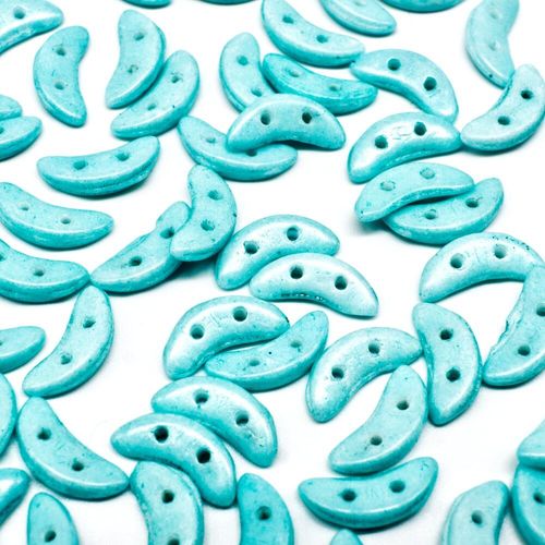 10mm Czech glass glass beads opaque limpet shell — pack of 7, high-quality two-hole beads ideal for jewelry making, bead weaving, and crafts