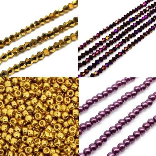 BC 2023 WK 45 Diagonal Square Stitch Bracelets Gold Mulberry 3mm for jewellery making