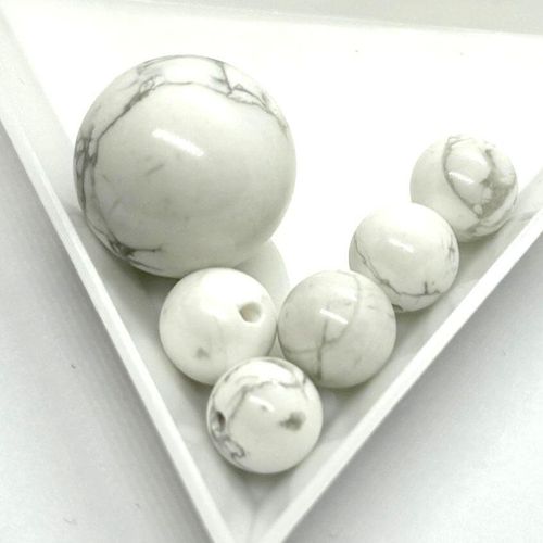 Romanov Gemstone Beads Only white howlite jewelry making kit — DIY set with beads and instructions for creating handmade jewelry