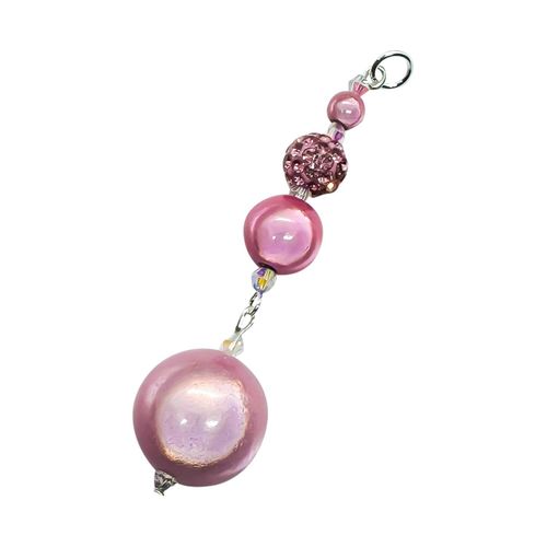 Shamballa & Miracle Pendant light pink jewelry making kit — DIY set with beads and instructions for creating handmade jewelry
