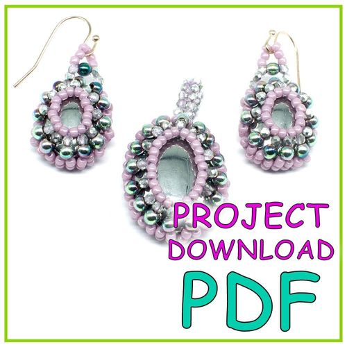 Heidi Hematite Cabochon Pendant & Earrings PDF Download for jewellery making