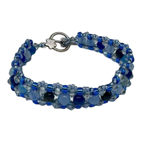 Jocelyn Crystal & Jade Bracelets blue bracelet making kit — DIY set with beads and instructions for creating handmade jewelry
