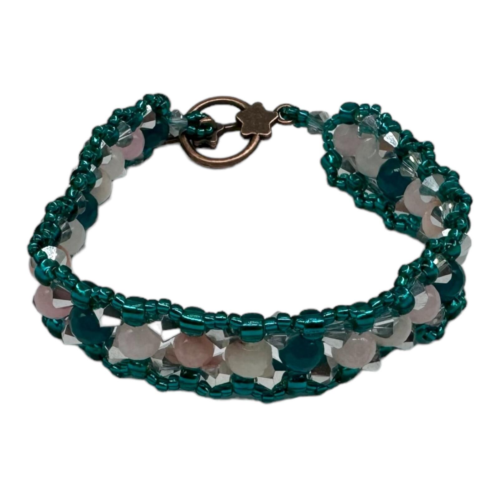 Jocelyn Crystal & Jade Bracelets blue nude bracelet making kit — DIY set with beads and instructions for creating handmade jewelry
