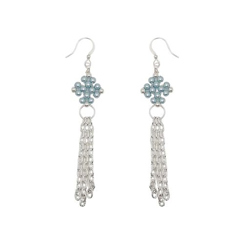 Matilda Pearl Earrings 4 Pair powder blue earring making kit — DIY set with beads and instructions for creating handmade jewelry