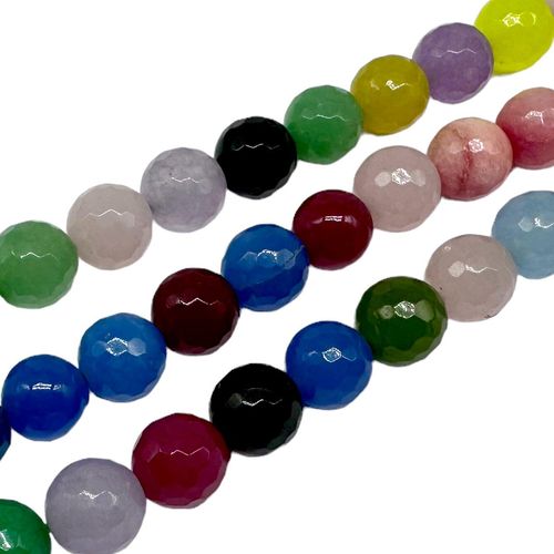 10mm resin druzy bead round mixed 15" strand — sparkling cabochon-style stone ideal for jewelry making, pendants, and craft designs