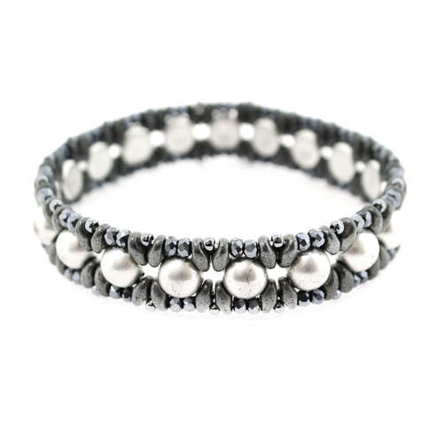 Caroline Bracelet Bundle gorgeous grey bracelet making kit — DIY set with beads and instructions for creating handmade jewelry