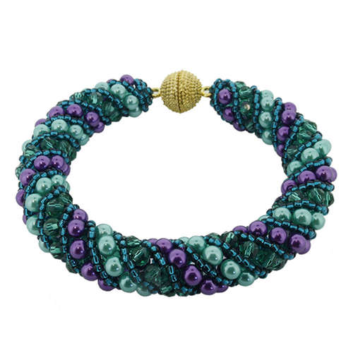 Russian Spiral 2 Necklace Bracelet tantalising teal bracelet making kit — DIY set with beads and instructions for creating handmade jewelry