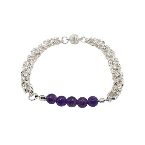 Andrea Chainmallie Bracelet amethyst bracelet making kit — DIY set with beads and instructions for creating handmade jewelry