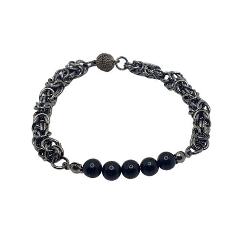 Andrea Chainmallie Bracelet black jet bracelet making kit — DIY set with beads and instructions for creating handmade jewelry