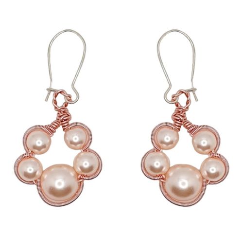 Toto Paw Inspired Wire Earrings rose pink earring making kit — DIY set with beads and instructions for creating handmade jewelry