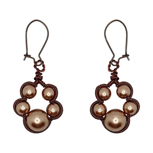 Toto Paw Inspired Wire Earrings caramel earring making kit — DIY set with beads and instructions for creating handmade jewelry