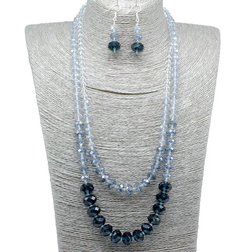Elenor Double Strand Necklace sapphire ice necklace making kit — DIY set with beads and instructions for creating handmade jewelry