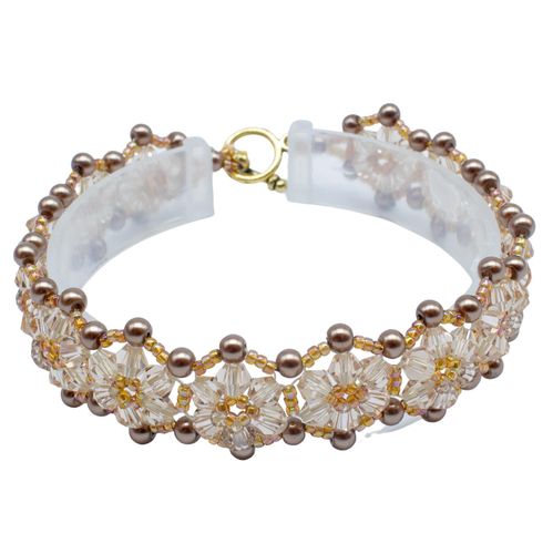 Crystal Flower Bracelet Makes 2 topaz bracelet making kit — DIY set with beads and instructions for creating handmade jewelry