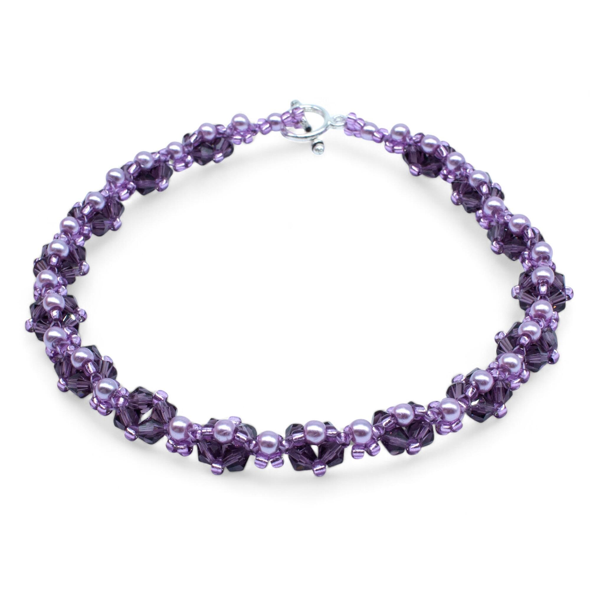 Kassia Diamond Bracelet Makes 2 grape bracelet making kit — DIY set with beads and instructions for creating handmade jewelry