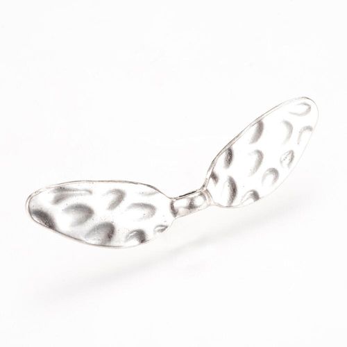 Metal Dimple Wing Bead 42mm Antique Silver 6pcs for jewellery making