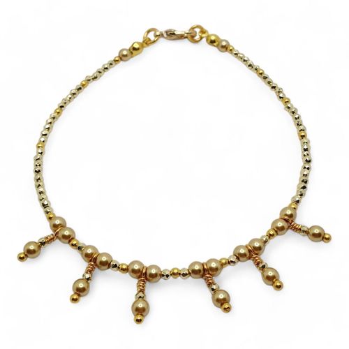 Sabrina Crystal Bracelet Makes 2 gold bracelet making kit — DIY set with beads and instructions for creating handmade jewelry