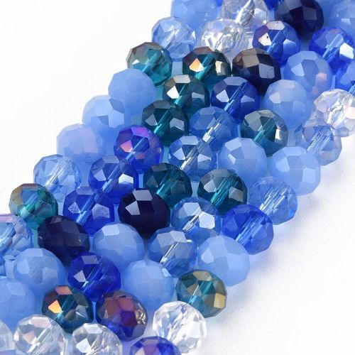 8mm crystal beads ocean mix, pack of 70 — faceted for jewelry making and beadwork