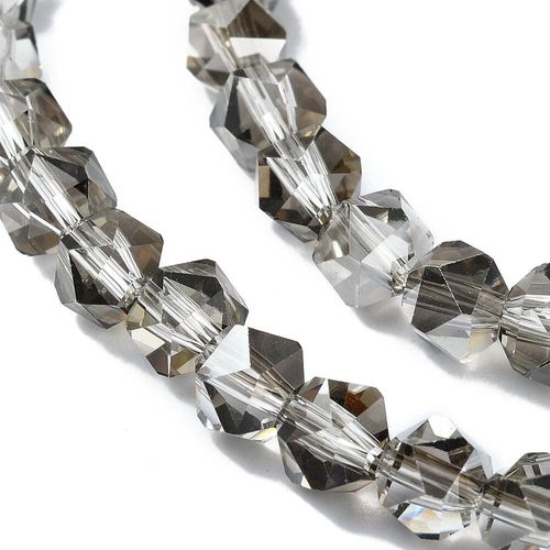 6mm crystal beads silver dust — plated finish, ideal for jewelry making and beadwork