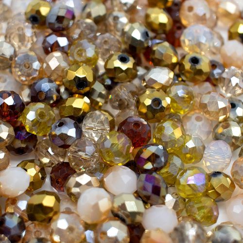 8mm crystal beads golden fleece mix, pack of 140 — faceted for jewelry making and beadwork