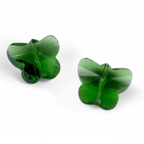 Crystal Butterfly 15mm 2pc Green 2 Pieces for jewellery making