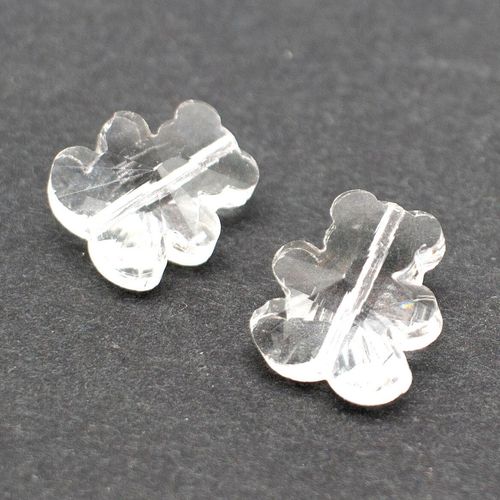 Crystal Teddy 14mm 2pc Clear 2 Pieces for jewellery making
