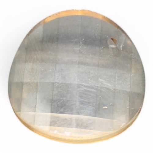 Crystal Pendant Curve Disc 28mm Champagne for jewellery making