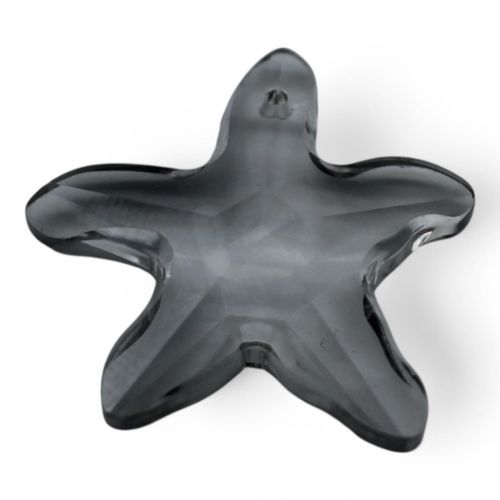 Crystal Pendant Starfish 30mm Charcoal for jewellery making