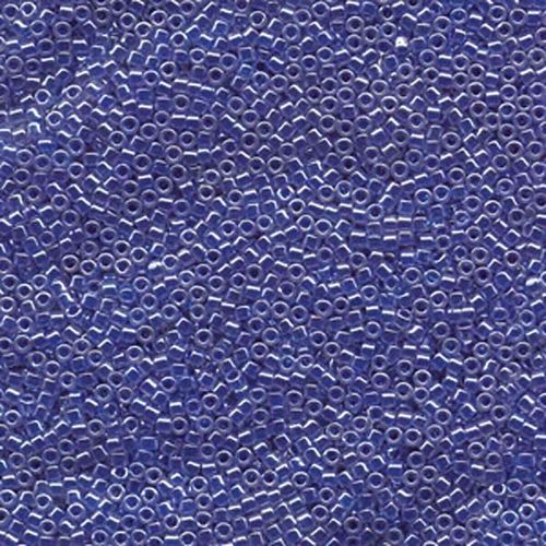 size 11 Miyuki Delica seed beads crystal blue luster db243 5g — 5g pack, premium Japanese cylinder beads perfect for bead weaving, embroi…