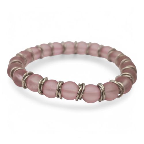 Mobius Stretch Bracelets pink bracelet making kit — DIY set with beads and instructions for creating handmade jewelry