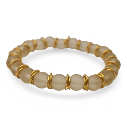 Mobius Stretch Bracelets yellow bracelet making kit — DIY set with beads and instructions for creating handmade jewelry