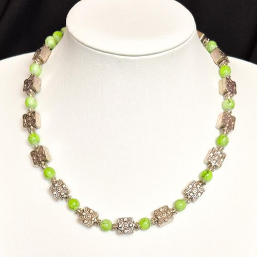 Maryam Necklace lime green necklace making kit — DIY set with beads and instructions for creating handmade jewelry