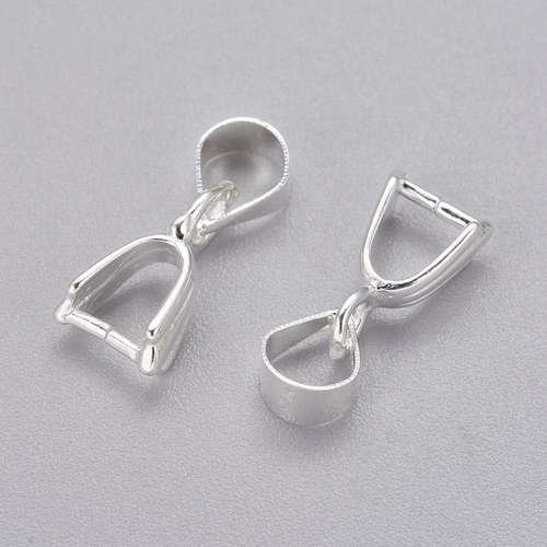 Pinch Bail 15x5mm - Silver 10pcs