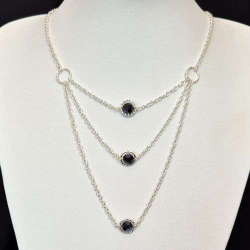 Tamara Crystal Link Necklace hematite necklace making kit — DIY set with beads and instructions for creating handmade jewelry
