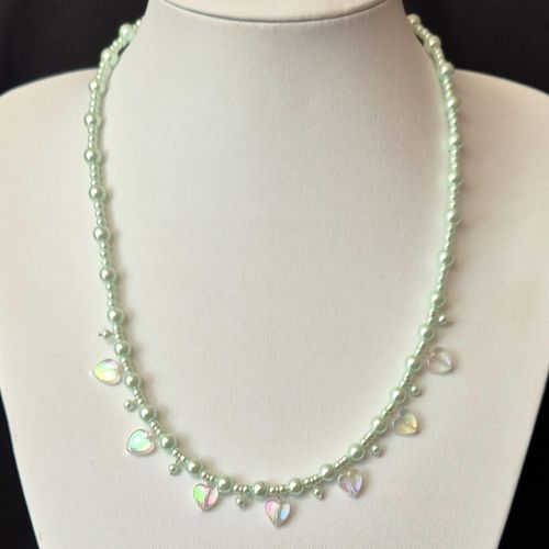 Cerys Heart Necklaces sea glass necklace making kit — DIY set with beads and instructions for creating handmade jewelry