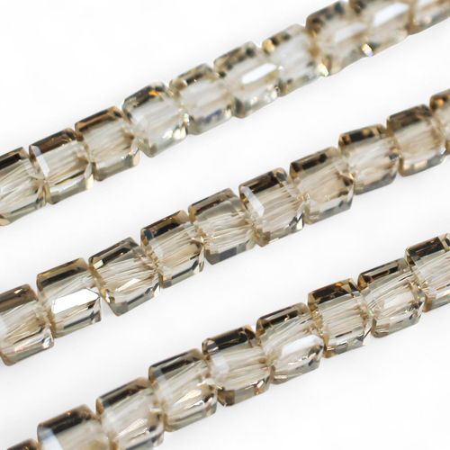 6mm crystal beads champagne 16" string — faceted for jewelry making and beadwork