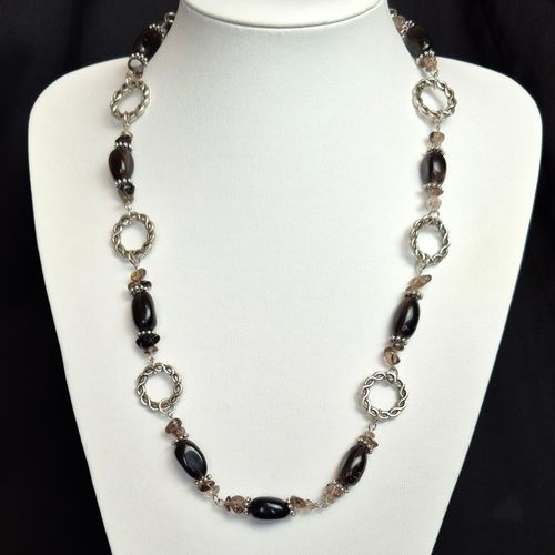 Luisa Gemstone Necklace smoky quartz necklace making kit — DIY set with beads and instructions for creating handmade jewelry
