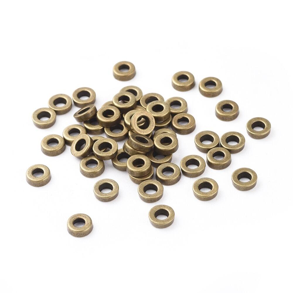 Antique Bronze Bead 6mm Flat Donut 30pcs for jewellery making