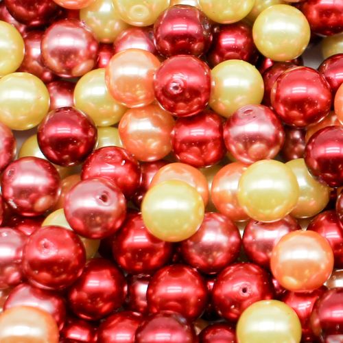 Glass Pearl Round Beads 10mm Sunset Mix 80pcs for jewellery making