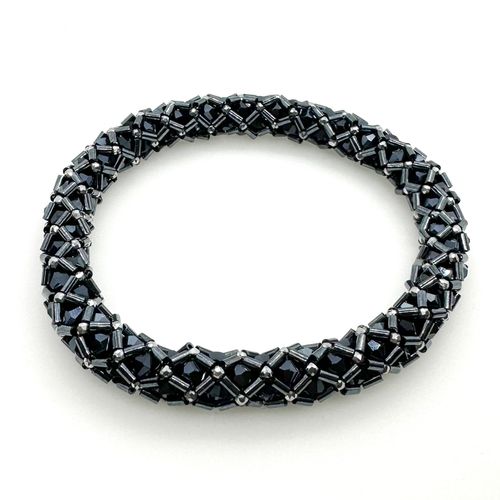 Harlequin Bangle hematite jewelry making kit — DIY set with beads and instructions for creating handmade jewelry