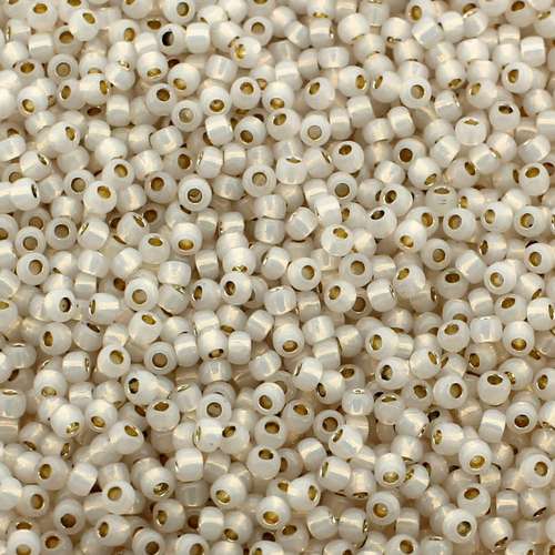 Toho Size 11 Seed Beads 10g - PF Silver Line Milky Cloud