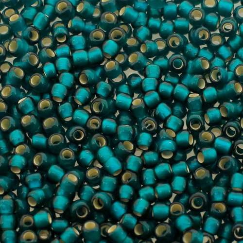 Toho Size 8 Seed Beads 10g - Silver Frost Teal