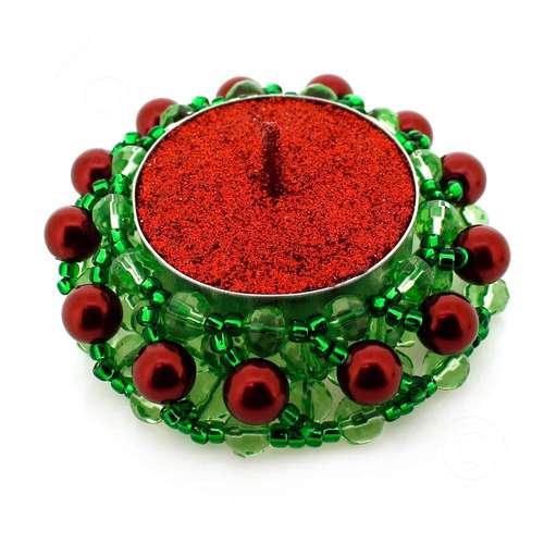 Candle Holder Kit Makes 6 christmas holly jewelry making kit — DIY set with beads and instructions for creating handmade jewelry