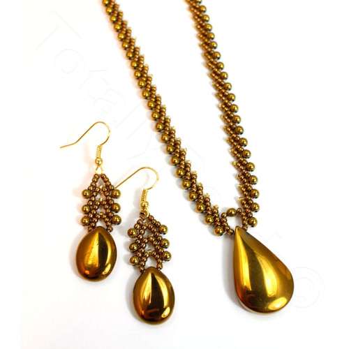 Anastasia Necklace Kit antique gold necklace making kit — DIY set with beads and instructions for creating handmade jewelry